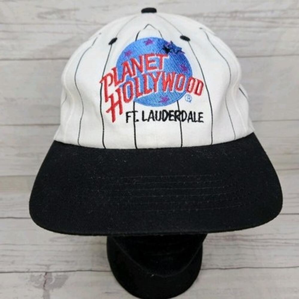 Vintage Planet Hollywood Ft. Lauderdale Snapback Hat Cap Pinstripes